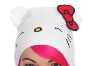 Hello Kitty Face White Bennie Red Bow