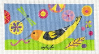 Zecca Early Bird with Detailed Stitch Guide Handpainted Needlepoint 