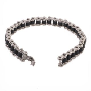 Mens Solid Stainless Steel Link Bike Chain 8 Bracelet