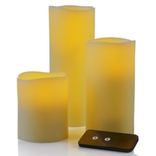 Nate Berkus Set of 3 Flameless Candles with Remote Honey  New Color 