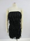 NWT ANN TAYLOR $290 Black Fringe Strapless Luxurious Cocktail Party 