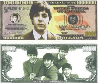   Dollar Beatles Bills Ringo McCartney Lennon Novelty Bill Rock