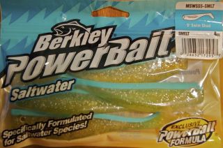 Berkley Power Bait 5 inch Swim Shad SMELT 4 Count Package