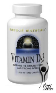 Vitamin D3 1000IU X200T Source Naturals Bestseller