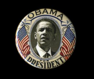 Obama Biden Romney Ryan   1928 campaign style photo button OBAMA FOR 