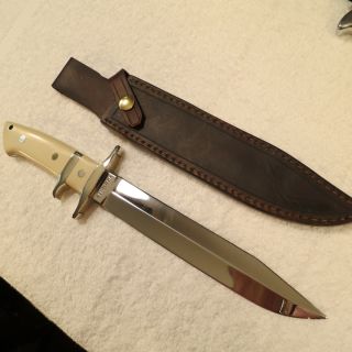   VOORHIS CUSTOM MADE SUBHILT / SUB HILT FIGHTER KNIFE BIG BEAR PATTERN