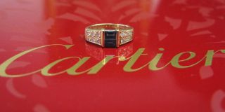cartier 18kt gem sapphire diamond anniversary ring 76ct time left