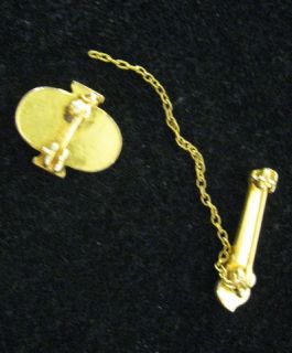Vintage Beta Sigma PHI Sorority Gold Enamel Pin with Chained Torch 