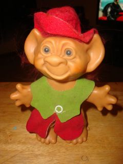 Vintage Uneda Uneeda Troll Doll Wishnik 1960s Elf 5 1 4 Red Hair Full 