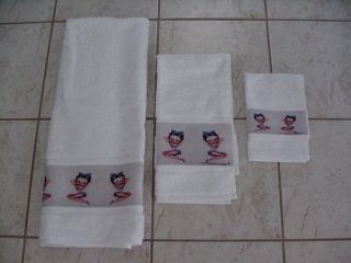 Betty Boop Bath Towels Three PC Set USA Design