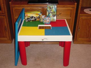 Large Lego Table w Storage Space Cover and 4 New Lego Building Sets 