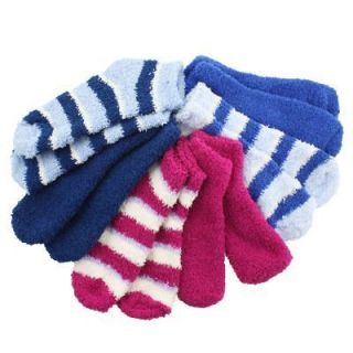 Pairs Fuzzy Ankle Socks Womens Shoe Size 9 11 Solid Striped Ultra 