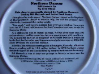   Stone Horse Plate Northern Dancer Bill Hartack Up Signed RARE