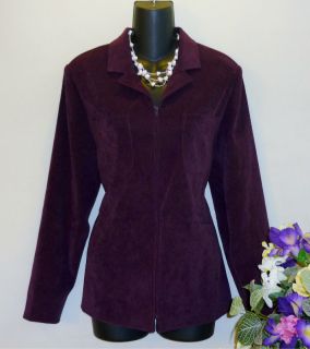 Bice Sag Harbor Womens Cranberry Zip Front Blazer Suit Jacket Size 8 