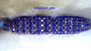 Sapphire Glitter Rhinestone Dog Cat Collar S