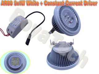 AR80 5W 5 Watt White High Power LED Lamp Constant Current Driver 350mA 