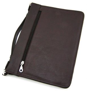 Brown Nappa Leather Bible Cover W/ Zipper Pockets Color BROWN