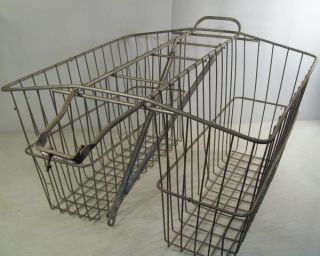 Vintage Metal Wire Bike Bicycle Basket Rear Double Saddle Bag Rack 