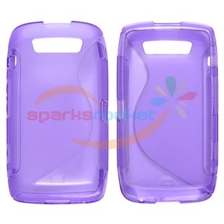 TPU Rubber Gel Soft Purple s Shape Case Cover for Blackberry Torch 