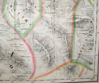1825 Vandermaelen Map Central Mexico Durango Monterrey