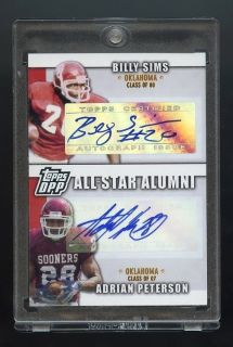 2007 Topps Draft Adrian Peterson RC Billy Sims Auto 25