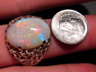 BIG DADDY 8.60 ct 100% Natural Australian Opal Mens Ring Silver Size 