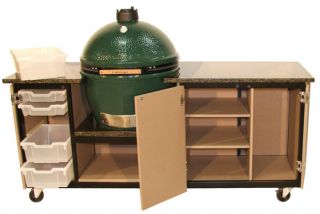 Big Green Egg Grill Cart Outdoor Barbecue Island from Fleetwood Casual 