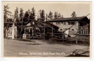   Postcard of Entrance to Fall Hall Glen in Black River Falls, Wisconsin