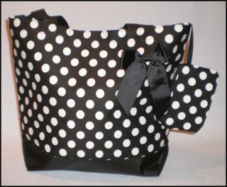 black and white polka dots tote bag features lining linen main 