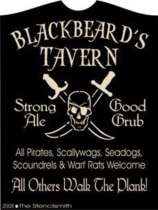 23 Stencil 4 Sign Blackbeards Tavern Pirate Pub Plank