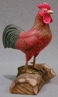 Carved Wood State Bird Rhode Island Red Rooster