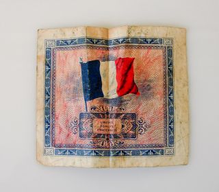 1944 France Deux Francs 2 Bill Note WWII Occupation