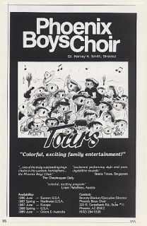 1986 Phoenix Boys Choir Bil Keane Art Booking Print Ad