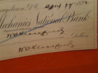 william alexander glassford signed bank check 1892