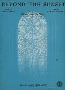 beyond the sunset sheet music by blanche kerr brock with