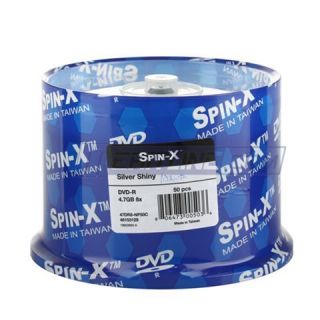 50 Prodisc 8x DVD R Silver Shiny Thermal Printable Blank DVD Media 