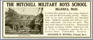 1917 billerica ma mitchell military boys school ad