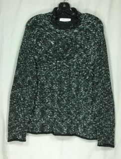 Coldwater Creek Black Wht Gray Pullover Sweater L
