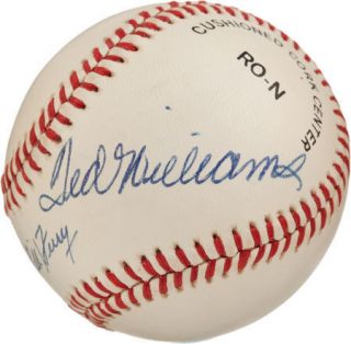 1980s Ted Williams Bill Terry Signed Autographed ONL Baseball PSA DNA 
