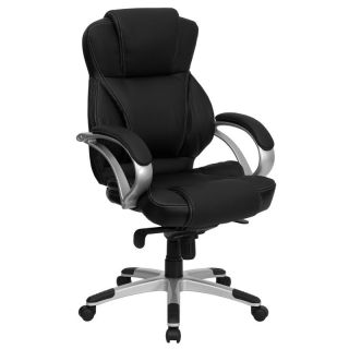 High Back Black Leather Contemporary Office Computer Desk Chair