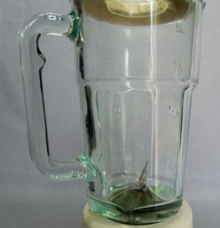 VTG WARING PRO KITCHEN CLASSICS 51BL 16 BLENDER GREEN GLASS JAR
