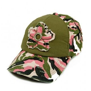 Adjustable Camo Rhinestone Baseball Flower Hat Cap