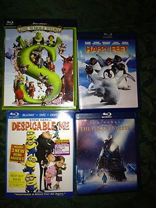 Blu Ray Blockbuster Shrek ALL Despicable Me Polar Express and Happy 