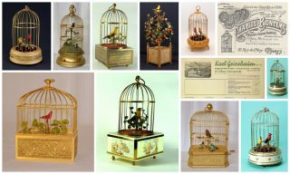 Vintage Singing Bird Cage Music Box Musical Automaton