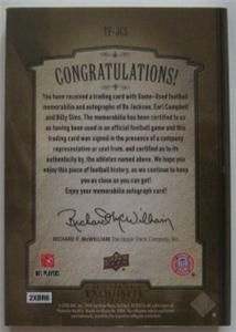 2010 UD Exquisite Bo Jackson Billy Sims Earl Campbell Tri Fold Patch 