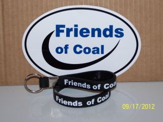 Friends of Coal Rubber Bracelet Key Chain Black w FREE Friends of Coal 