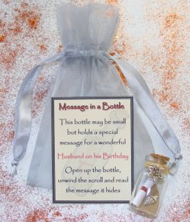 Personalised Husband Birthday Message Bottle Gift Card