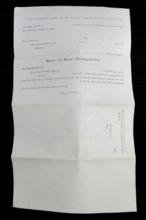 Lot 1890 Antique Blank Forms Hillsborough NH License Goods Chattels 