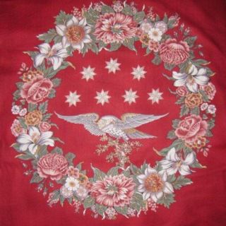 Quilt Blue Hill Fabric Panel 8364 Early Elegance Wreath Eagle 