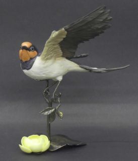   goebel pattern bronze bird figurines piece swallow size 4 3 4 inches